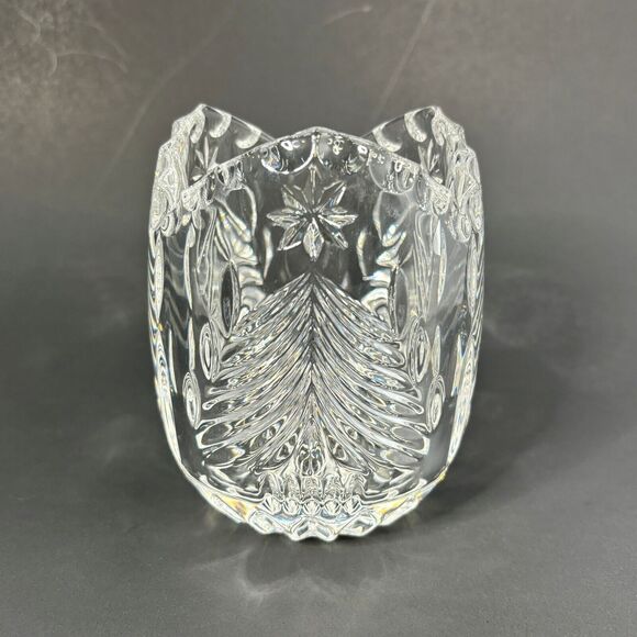 Lead Crystal Christmas Votive Candle Holder West Germany Holiday Mikasa Vintage - Picture 1 of 4